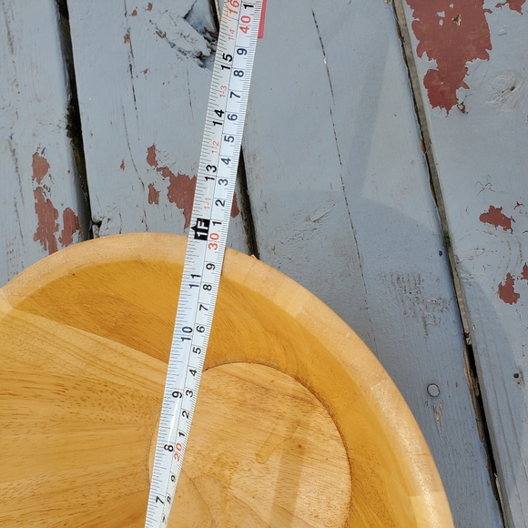 Clay Art Hand Painted Vintage Fruit Salad Vegetable Wooden Bowl - Picture 8 of 8